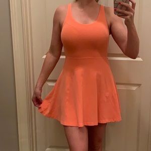 Express Peach Fit and Flare Dress